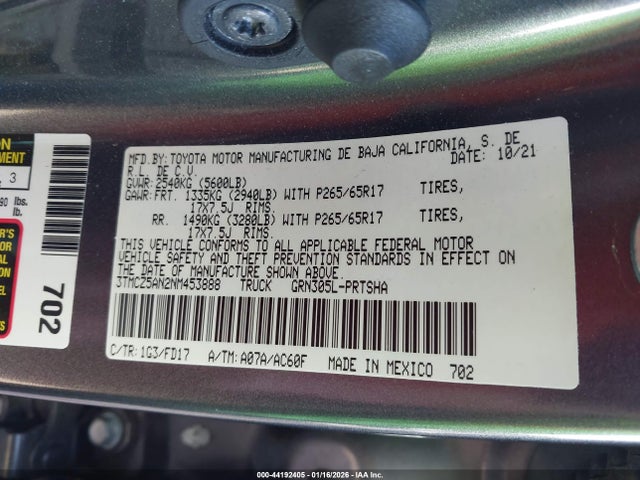 3TMCZ5AN2NM453888 Toyota Tacoma Trd Sport