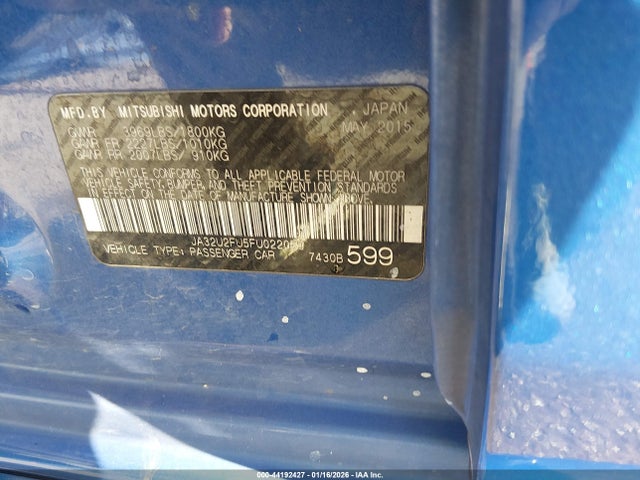 2015 MITSUBISHI LANCER JA32U2FU5FU022059 Photo 8