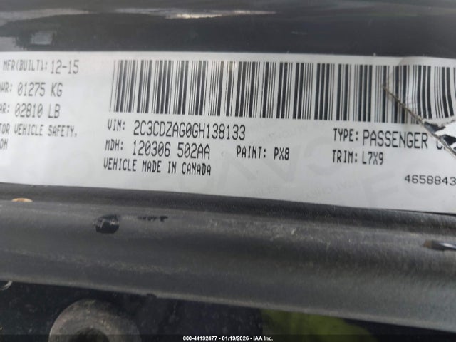 2016 DODGE CHALLENGER 2C3CDZAG0GH138133 Photo 8