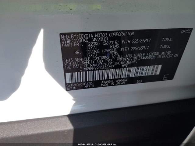 JTMRWRFV9SD345357 Toyota Rav4 Hybrid Xle