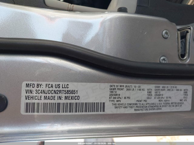 44192587 :رقم المزاد ، 3C4NJDCN2RT585651 vin ، 2024 Jeep Compass Limited 4x4 مزاد بيع