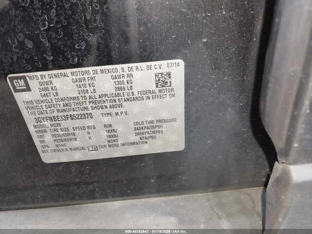 2015 CADILLAC SRX 3GYFNBE33FS522370 Photo 8