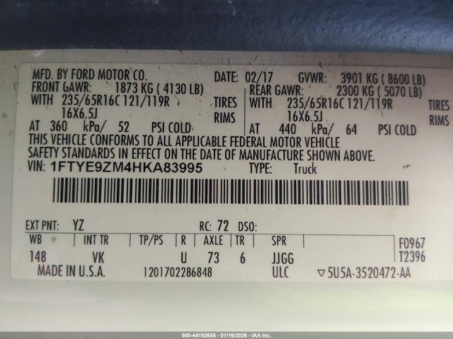 1FTYE9ZM4HKA83995 Ford Transit-150