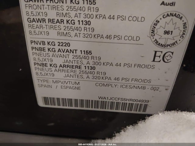 2017 AUDI Q3 WA1JCCFS5HR004939 Photo 8