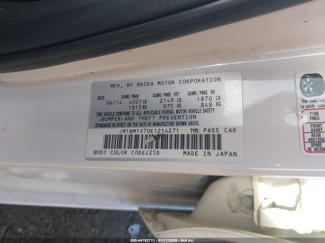 JM1BM1V70E1214271 Mazda Mazda3 I Touring