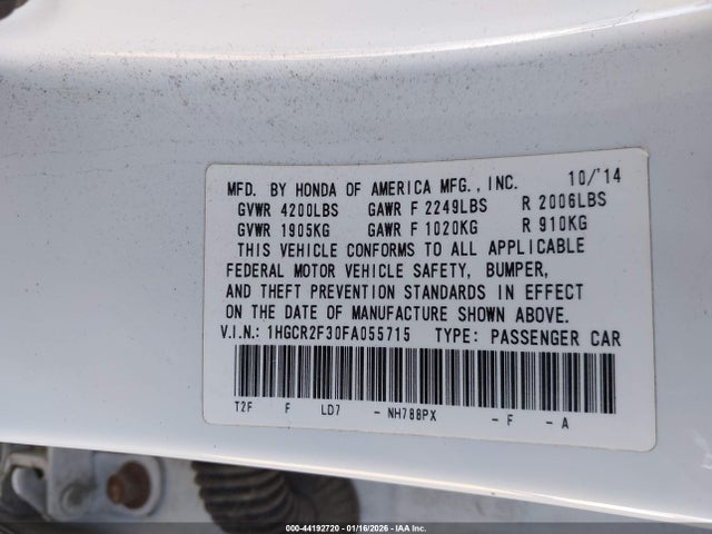 Honda ACCORD LX 2015 1HGCR2F30FA055715 Image 25