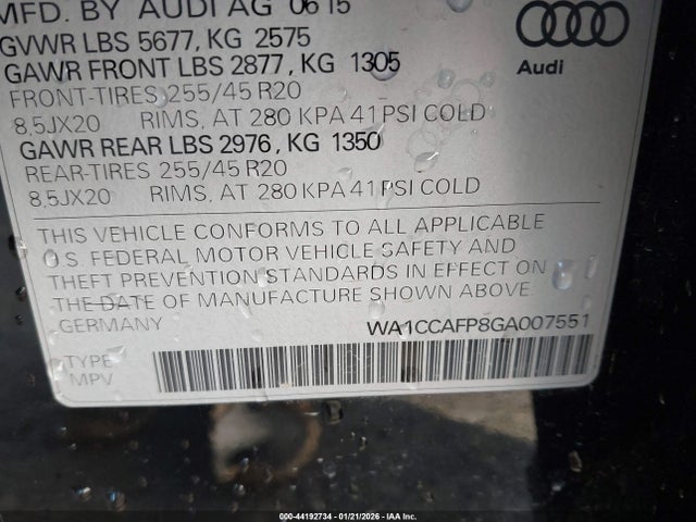 2016 AUDI SQ5 WA1CCAFP8GA007551 Photo 8