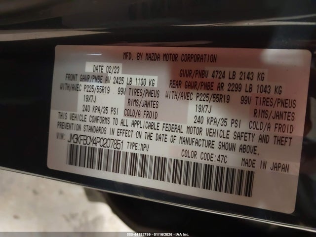 Aukcja sprzedaży 2023 Mazda Cx-5 2.5 S Carbon Edition, vin: JM3KFBCM4P0207851, numer aukcji: 44192799