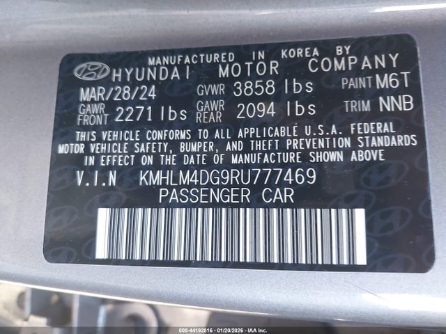Hyundai ELANTRA SEL 2024 KMHLM4DG9RU777469 Image 9