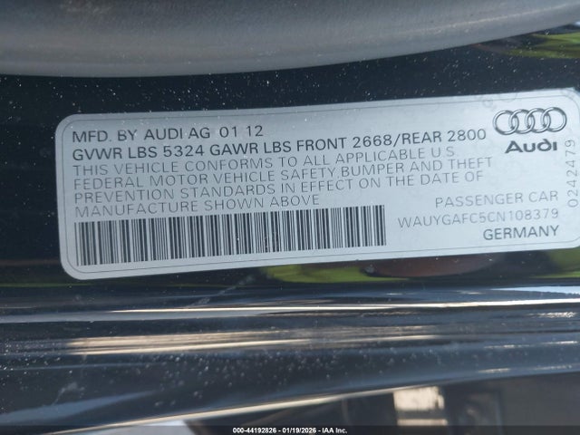 2012 AUDI A7 WAUYGAFC5CN108379 Photo 8
