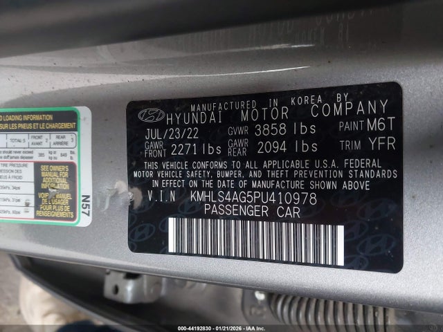 KMHLS4AG5PU410978 Hyundai ELANTRA SEL