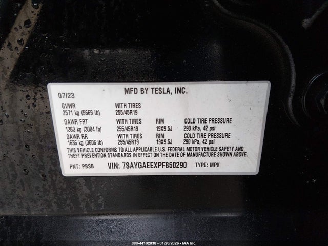 2023 TESLA MODEL Y 7SAYGAEEXPF850290 Photo 8