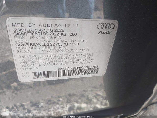 2012 AUDI Q5 WA1WKAFP9CA067798 Photo 8
