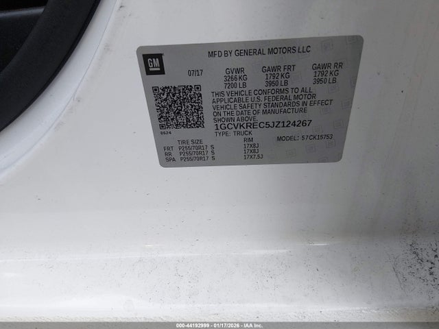 1GCVKREC5JZ124267 Chevrolet Silverado 1500 1lt