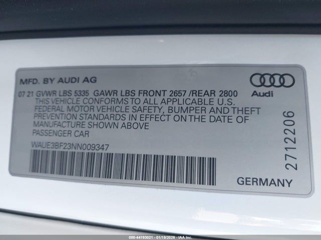 2022 AUDI A6 WAUE3BF23NN009347 Photo 8