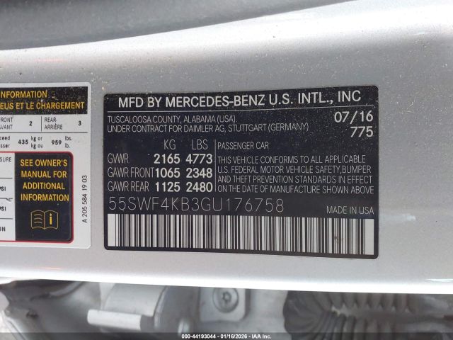 2016 MERCEDES-BENZ C 300 55SWF4KB3GU176758 Photo 8