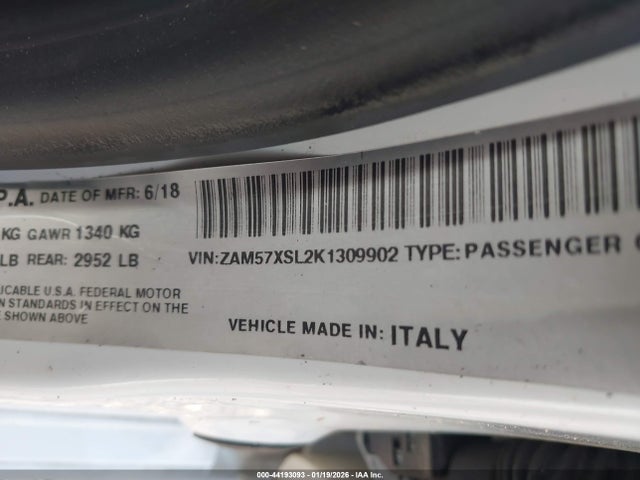 2019 MASERATI GHIBLI ZAM57XSL2K1309902 Photo 8