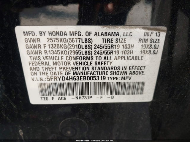2014 Acura Mdx Technology Pkg W/entertainment Pkg მანქანა იყიდება აუქციონზე, vin: 5FRYD4H63EB005319, აუქციონის ნომერი: 44193161