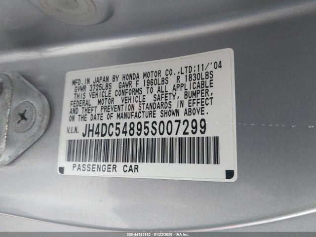 2005 ACURA RSX JH4DC54895S007299 Photo 8