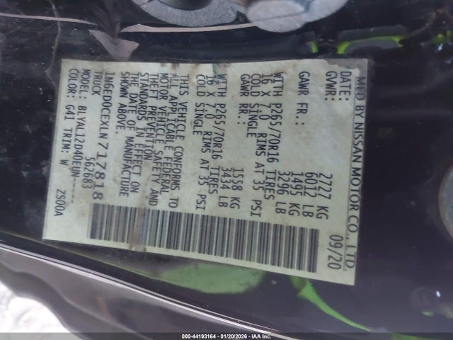 2020 NISSAN FRONTIER 1N6ED0CEXLN717818 Photo 8