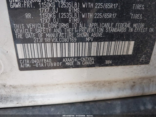 Toyota RAV4 LE 2020 2T3F1RFV9LC080169 Image 9