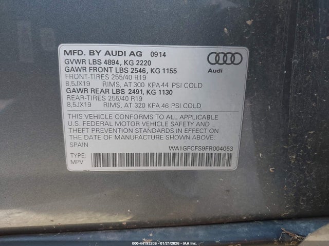2015 AUDI Q3 WA1GFCFS9FR004053 Photo 8