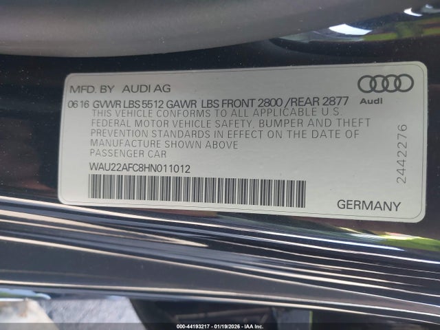 WAU22AFC8HN011012 Audi A7 3.0t Premium Plus
