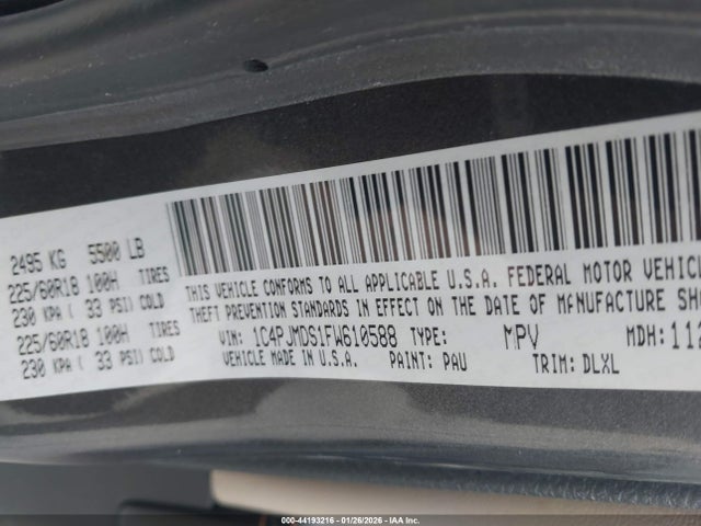 1C4PJMDS1FW610588 Jeep Cherokee Limited