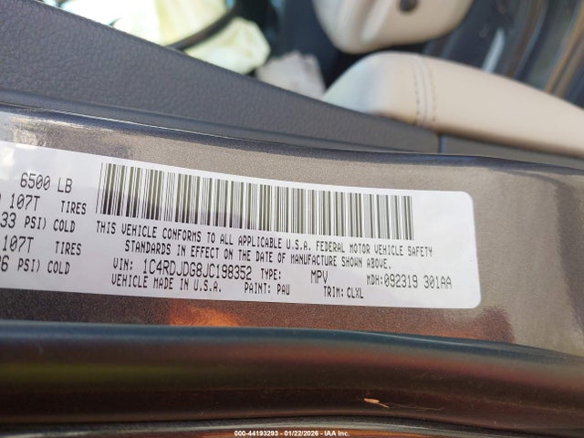 2018 DODGE DURANGO 1C4RDJDG8JC198352 Photo 8