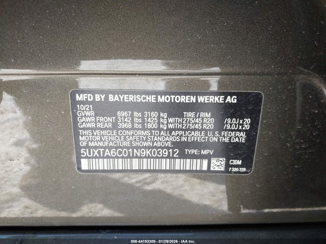 2022 BMW X5 PHEV 5UXTA6C01N9K03912 Photo 8
