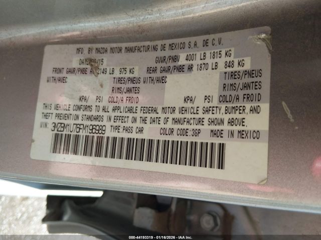 2015 MAZDA MAZDA3 3MZBM1U76FM196989 Photo 8