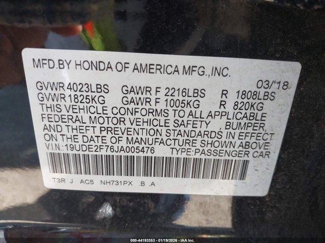 Acura Ilx Premium Package/technology Plus Package 2018 19UDE2F76JA005476 Image 9