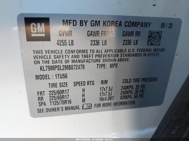 Chevrolet Trailblazer Fwd Lt 2021 KL79MPSL2MB072479 Image 9