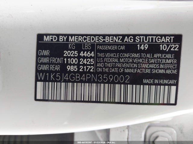 W1K5J4GB4PN359002 Mercedes-Benz Cla 250 Coupe