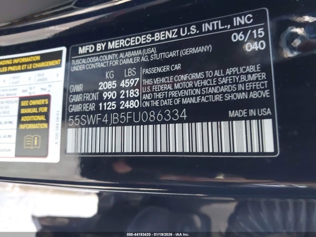 Mercedes-Benz C 300 2015 55SWF4JB5FU086334 Image 9