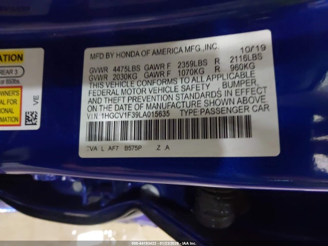1HGCV1F39LA015635 Honda Accord Sport