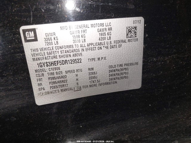 2013 CADILLAC ESCALADE ESV 1GYS3HEF5DR129522 Photo 8