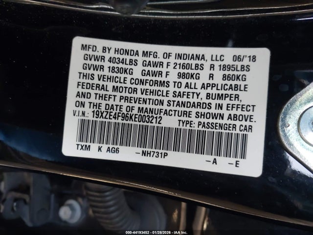 19XZE4F96KE003212 Honda Insight Touring