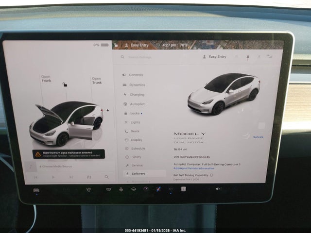 7SAYGDEE1NF554945 Tesla Model Y Long Range Dual Motor All-wheel Drive