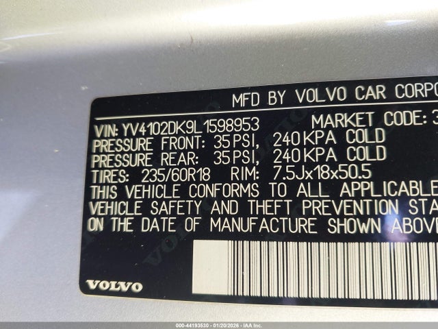 2020 VOLVO XC60 YV4102DK9L1598953 Photo 8