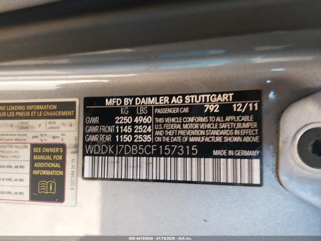 2012 MERCEDES-BENZ E 550 WDDKJ7DB5CF157315 Photo 8
