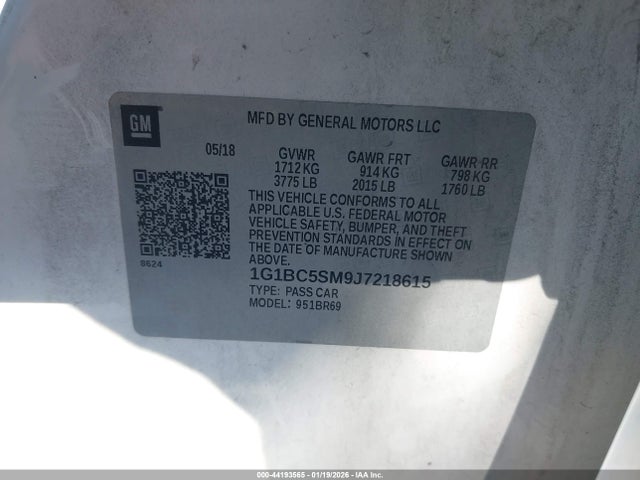 Chevrolet Cruze Ls Auto 2018 1G1BC5SM9J7218615 Image 9