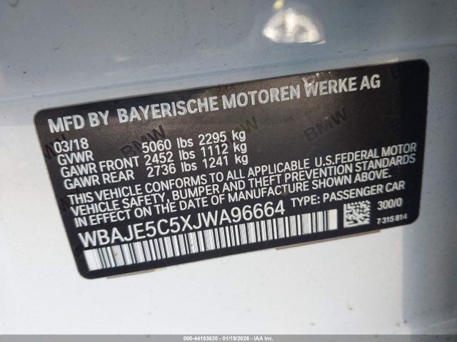 WBAJE5C5XJWA96664 BMW 540I