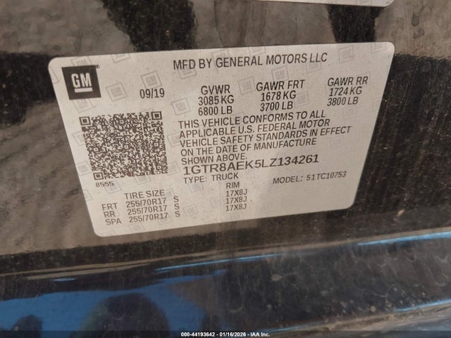2020 Gmc Sierra 1500 2wd  Standard Box მანქანა იყიდება აუქციონზე, vin: 1GTR8AEK5LZ134261, აუქციონის ნომერი: 44193642