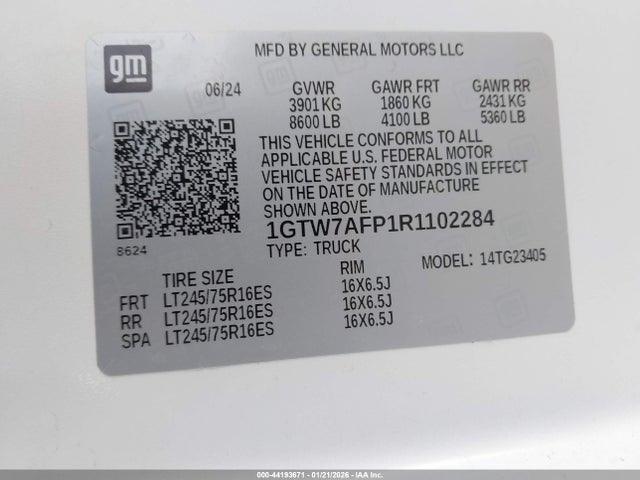 1GTW7AFP1R1102284 GMC Savana Cargo Rwd 2500 Regular Wheelbase Work Van