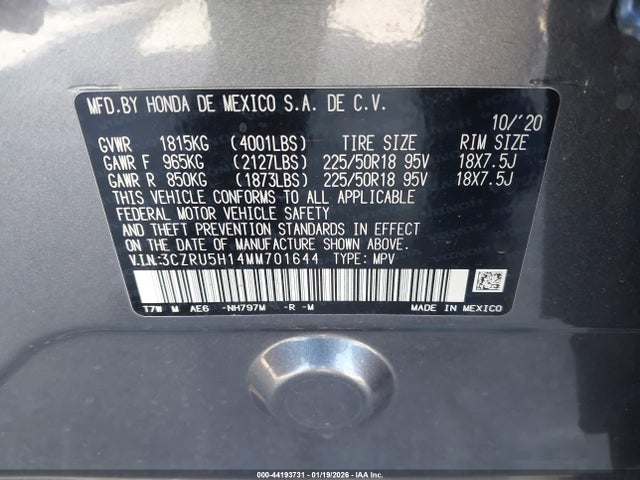3CZRU5H14MM701644 Honda Hr-v 2wd Sport