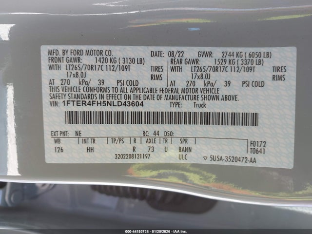 2022 FORD RANGER 1FTER4FH5NLD43604 Photo 8