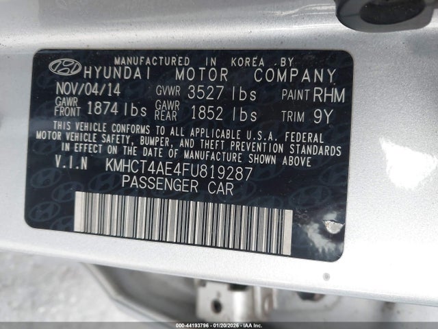 Hyundai ACCENT GLS 2015 KMHCT4AE4FU819287 Image 9