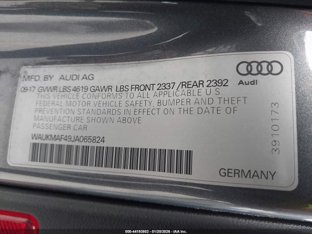 2018 AUDI A4 WAUKMAF49JA065824 Photo 8