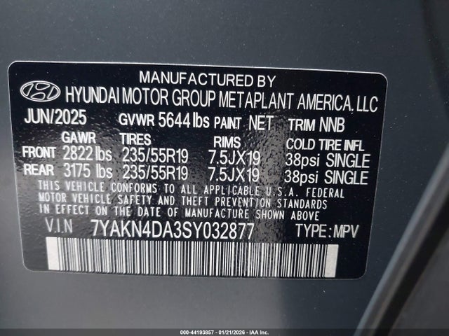 7YAKN4DA3SY032877 Hyundai Ioniq 5 Sel